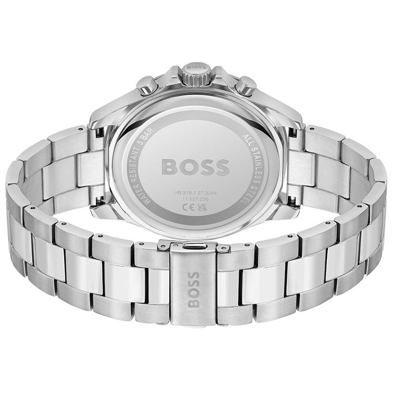  Shop Authentic Hugo Boss Troper Chronograph Black Dial Silver Steel Strap Watch For Men - 1514101 - Luxxuri