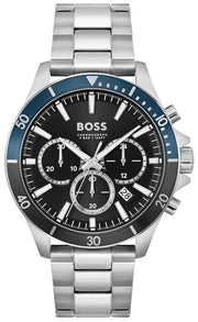  Shop Authentic Hugo Boss Troper Chronograph Black Dial Silver Steel Strap Watch For Men - 1514101 - Luxxuri
