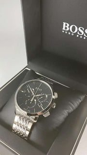  Shop Authentic Hugo Boss Associate Black Dial Silver Steel Strap Watch for Men - 1513267 - Luxxuri