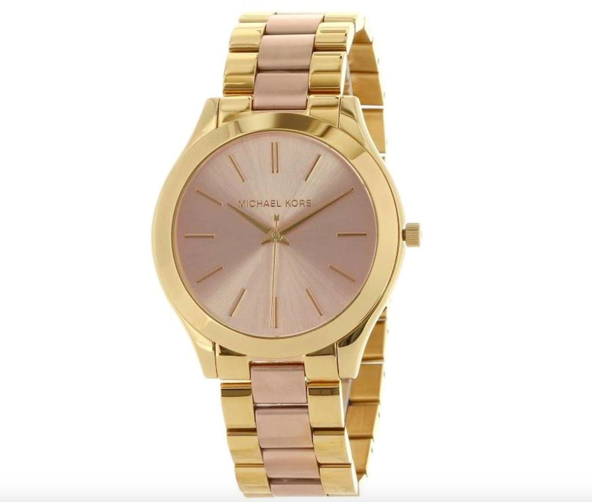  Shop Authentic Michael Kors Slim Runway Pink Dial Two Tone Steel Strap Watch for Women - MK3493 - Luxxuri
