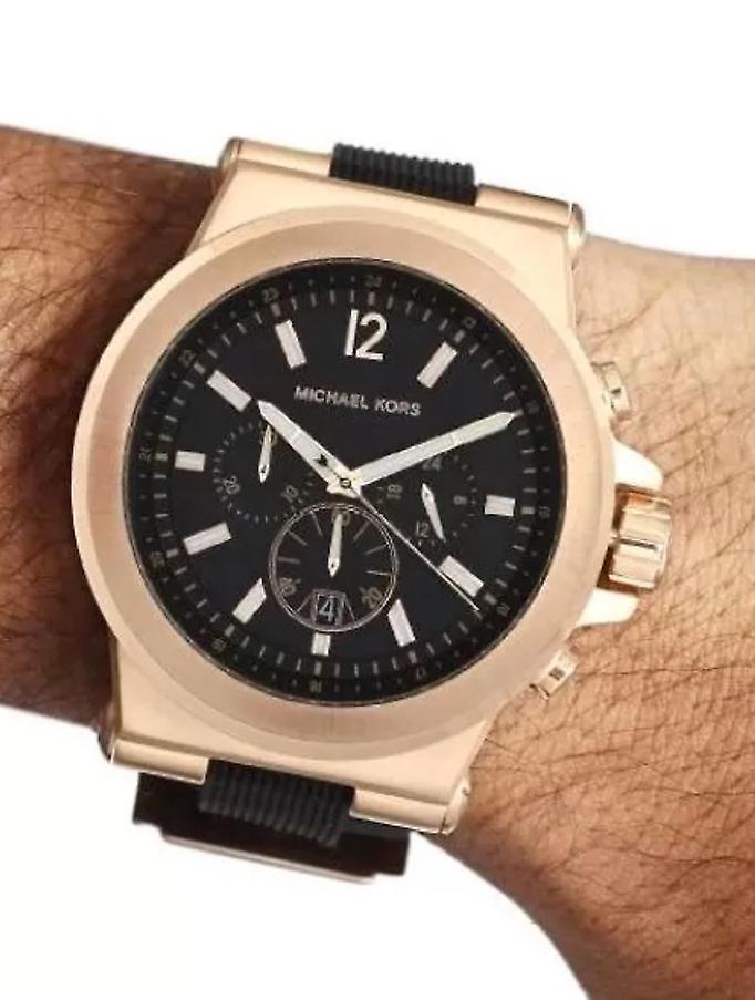  Shop Authentic Michael Kors Dylan Black Dial Black Rubber Strap Watch for Men - MK8184 - Luxxuri