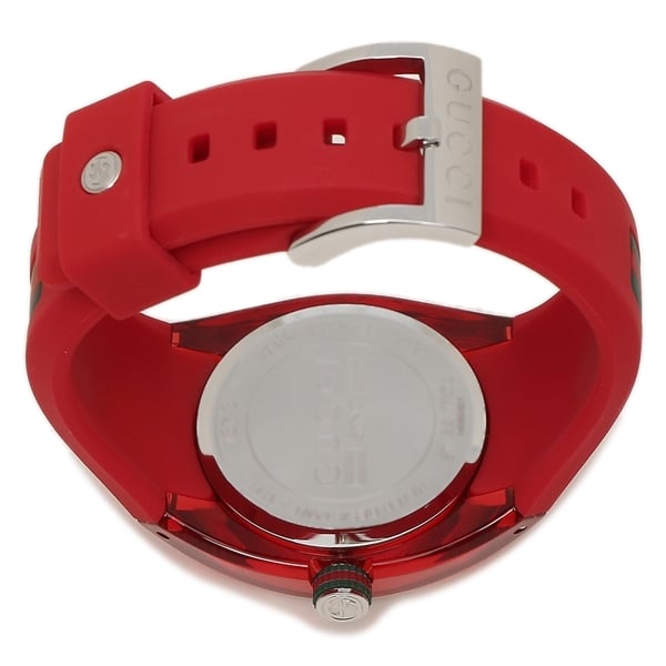  Shop Authentic Gucci Sync Quartz Red Dial Red Rubber Strap Watch For Women - YA137303 - Luxxuri