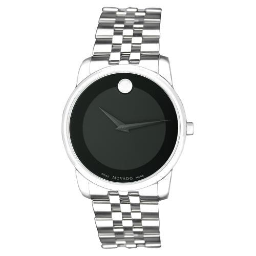  Shop Authentic Movado Museum Classic Black Dial Silver Steel Strap Watch For Men - 606504 - Luxxuri