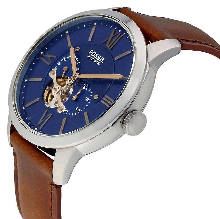  Shop Authentic Fossil Townsman Automatic Blue Dial Brown Leather Strap Watch for Men - ME3110 - Luxxuri