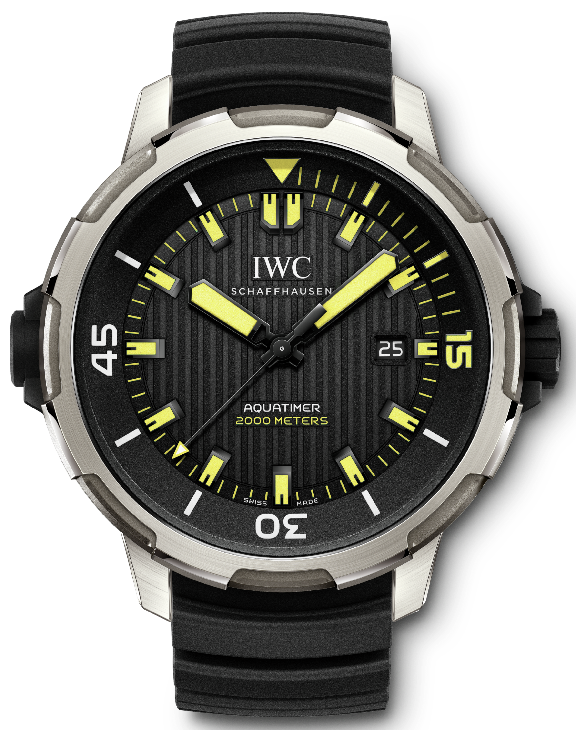  Shop Authentic IWC Aquatimer Automatic 2000 Black Dial Black Rubber Strap Watch for Men - IW358001 - Luxxuri