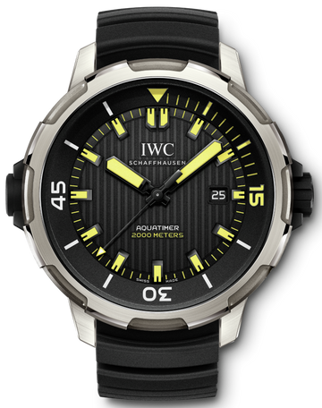  Shop Authentic IWC Aquatimer Automatic 2000 Black Dial Black Rubber Strap Watch for Men - IW358001 - Luxxuri