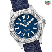 Shop Authentic Tag Heuer Aquaracer Quartz Diamonds Blue Dial Blue Nylon Strap Watch for Women - WAY131N.FT6091 - Luxxuri