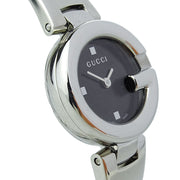  Shop Authentic Gucci Guccisima Quartz Black Dial Silver Steel Strap Watch For Women - YA134501 - Luxxuri