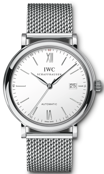  Shop Authentic IWC Portofino Automatic White Dial Silver Mesh Bracelet Watch for Men - IW356505 - Luxxuri