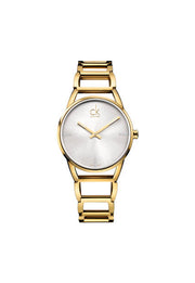  Shop Authentic Calvin Klein Stately White Dial Gold Steel Strap Watch for Women - K3G2352W - Luxxuri