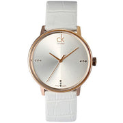  Shop Authentic Calvin Klein Accent White Dial White Leather Strap Watch for Men - K2Y2X6KW - Luxxuri