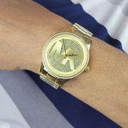 Shop Authentic Michael Kors Ritz Pave Crystals Gold Dial Gold Steel Strap Watch for Women - MK6862 - Luxxuri