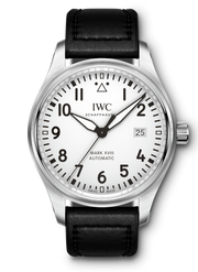  Shop Authentic IWC Pilot's Watch Mark XVIII White Dial Black Leather Strap Watch for Men - IW327002 - Luxxuri