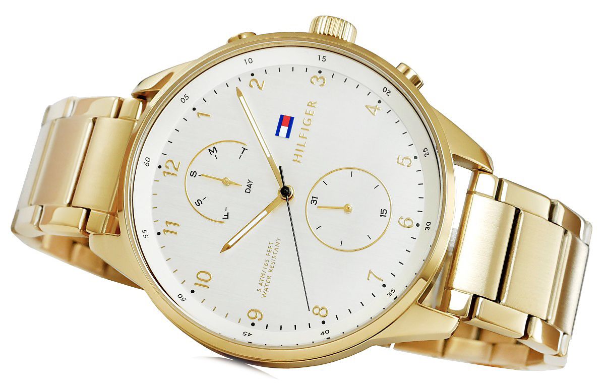  Shop Authentic Tommy Hilfiger Chase Quartz White Dial Gold Steel Strap Watch for Men - 1791576 - Luxxuri