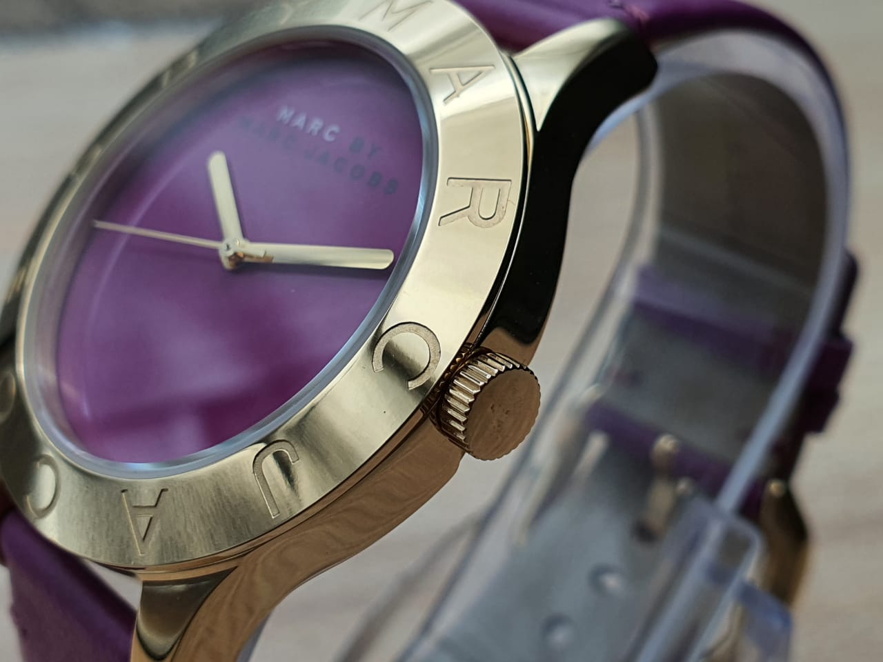  Shop Authentic Marc Jacobs Blade Purple Dial Purple Leather Strap Watch for Women - MBM1203 - Luxxuri