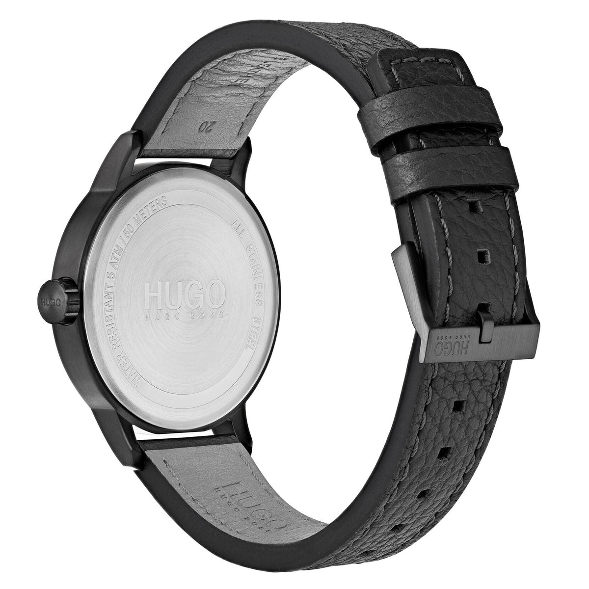  Shop Authentic Hugo Boss Modern Grey Dial Black Leather Strap Watch for Men - 1513540 - Luxxuri