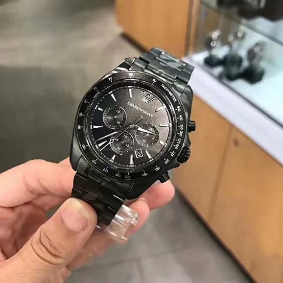  Shop Authentic Emporio Armani Sportivo Quartz Black Dial Black Steel Strap Watch For Men - AR11027 - Luxxuri