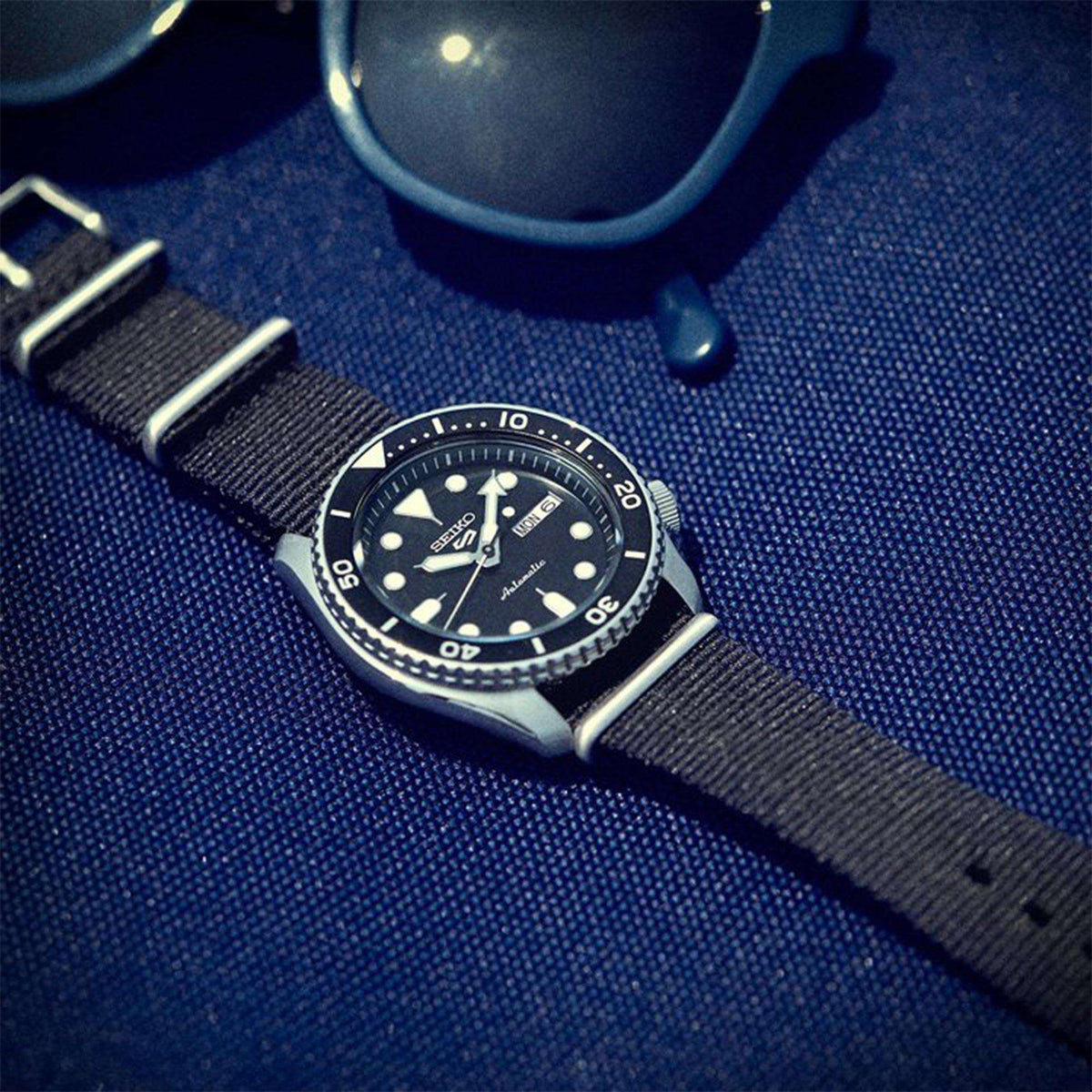  Shop Authentic Seiko 5 Sports SKX Automatic Black Dial Black NATO Strap Watch For Men - SRPD55K3 - Luxxuri