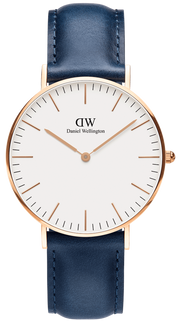  Shop Authentic Daniel Wellington Classic Somerset White Dial Blue Leather Strap Watch For Men - DW00100121 - Luxxuri