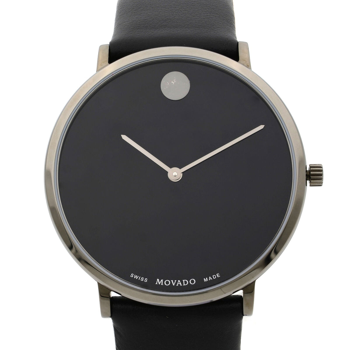  Shop Authentic Movado Museum 70th Anniversary Grey Dial Grey Leather Strap Watch For Women - 0607144 - Luxxuri
