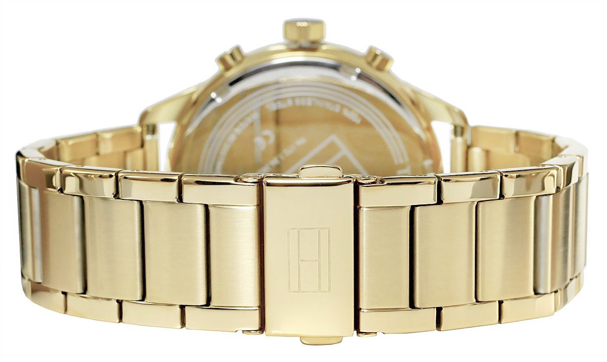  Shop Authentic Tommy Hilfiger Chase Quartz White Dial Gold Steel Strap Watch for Men - 1791576 - Luxxuri