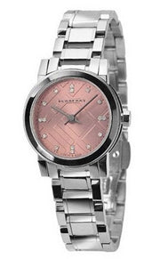  Shop Authentic Burberry The City Diamonds Pink Dial Silver Steel Strap Watch for Women - BU9223 - Luxxuri
