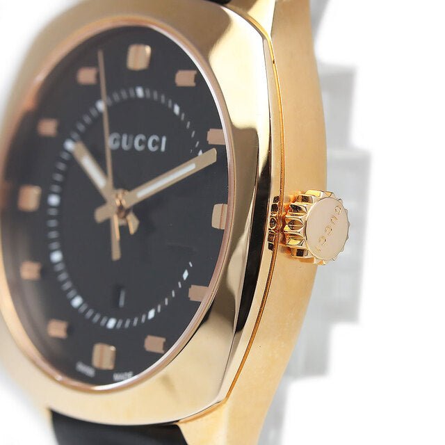  Shop Authentic Gucci GG2570 Black Dial Black Leather Strap Watch For Men - YA142310 - Luxxuri