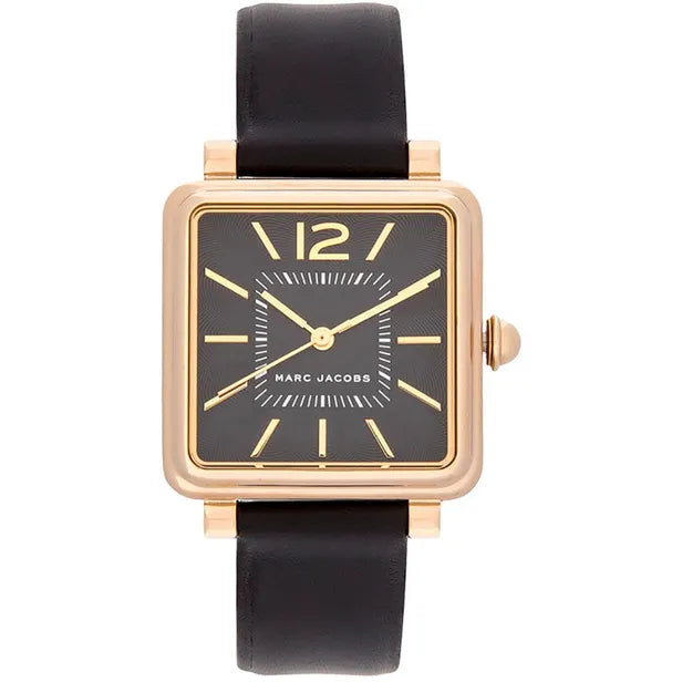  Shop Authentic Marc Jacobs Vic Black Dial Black Leather Strap Watch for Women - MJ1522 - Luxxuri