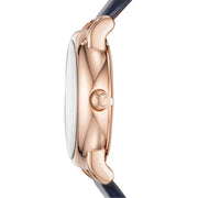  Shop Authentic Emporio Armani Meccanico Silver Dial Blue Leather Strap Watch For Men - AR60009 - Luxxuri