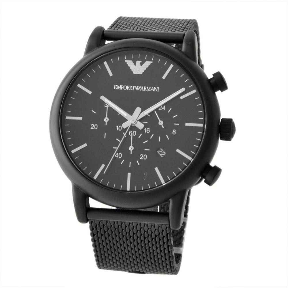  Shop Authentic Emporio Armani Sport Chronograph Black Dial Black Mesh Bracelet Watch For Men - AR1968 - Luxxuri