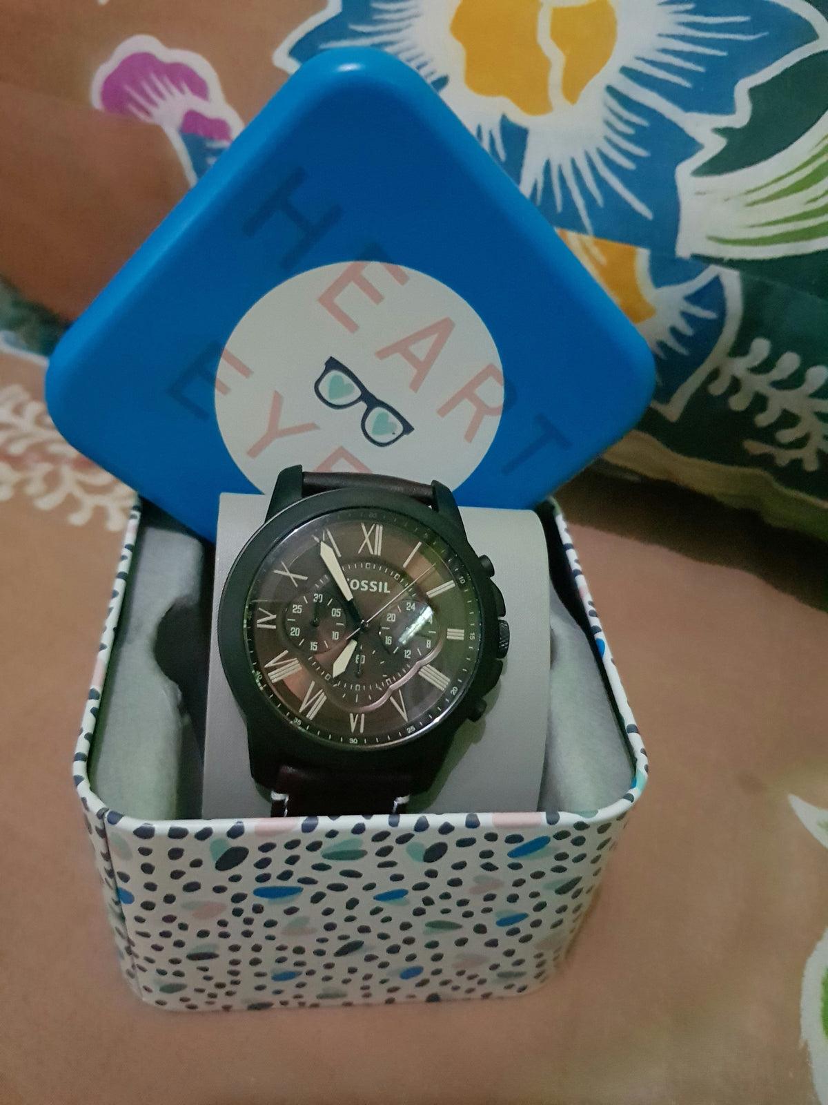  Shop Authentic Fossil Grant Chronograph Brown Dial Brown Leather Strap Watch for Men - FS5088 - Luxxuri
