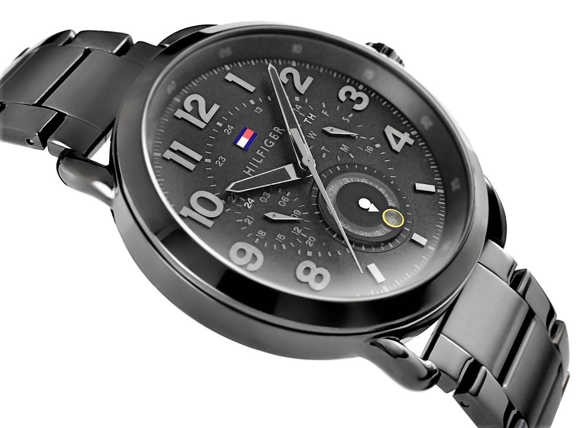  Shop Authentic Tommy Hilfiger Briggs Black Dial Black Steel Strap Watch for Men  - 1791423 - Luxxuri