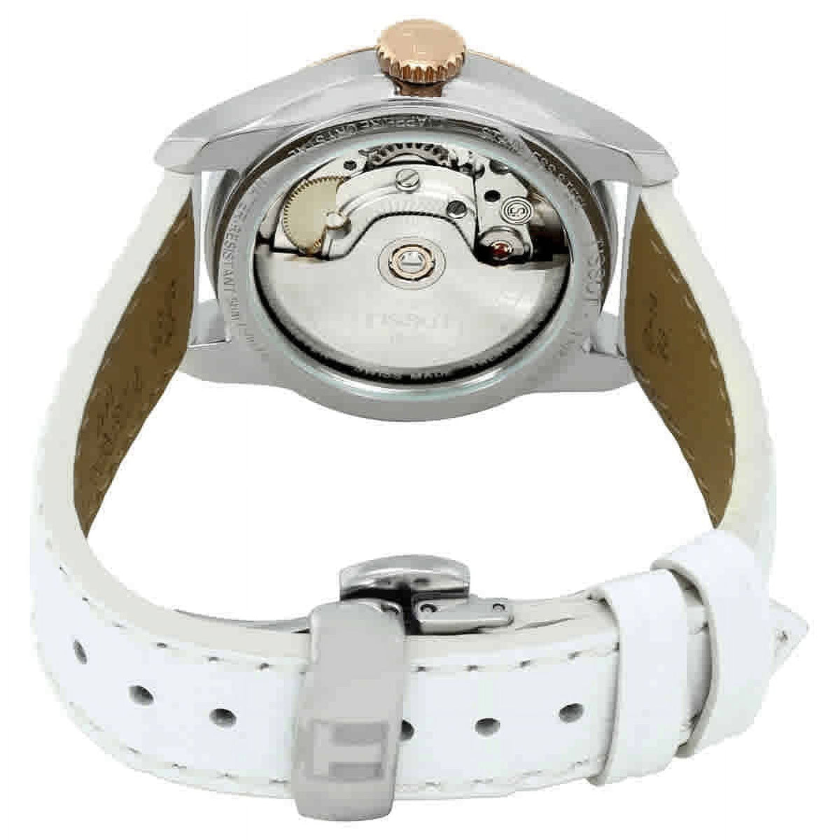  Shop Authentic Tissot T-Classic Powermatic 80 Mother of Pearl Silver Dial White Leather Strap Watch For Women - T108.208.26.117.00 - Luxxuri