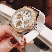  Shop Authentic Guess Zena Analog White Dial White Rubber Strap Watch For Women - W1094L1 - Luxxuri