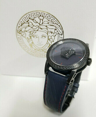  Shop Authentic Versace Palazzo Empire Black Dial Black Leather Strap Watch for Men - VERD00218 - Luxxuri