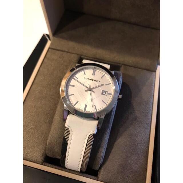  Shop Authentic Burberry The City Silver Dial White Leather Strap Watch for Women - BU9019 - Luxxuri