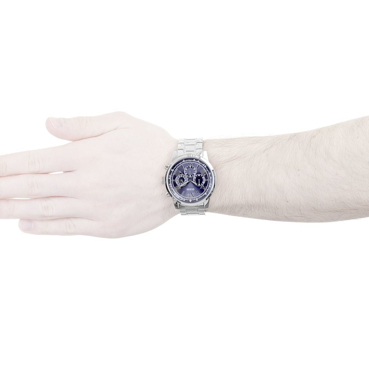  Shop Authentic Guess Horizon Chronograph Quartz Blue Dial Silver Steel Strap Watch for Men - W0379G3 - Luxxuri