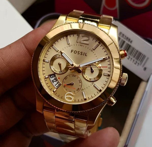  Shop Authentic Fossil Boyfriend Gold Dial Gold Steel Strap Watch for Women - ES3884 - Luxxuri