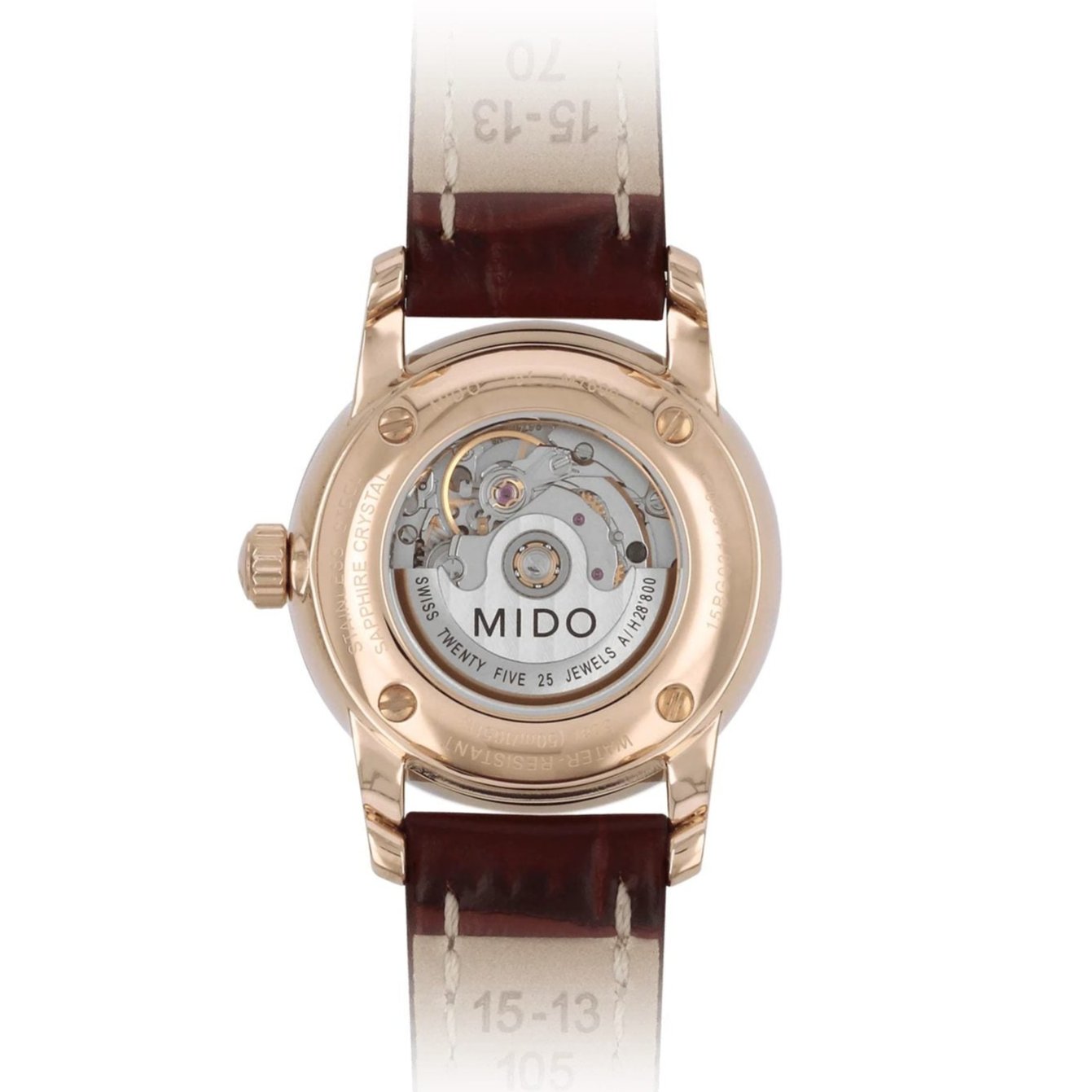  Shop Authentic Mido Baroncelli III Automatic Silver Dial Brown Leather Strap Watch For Women - M7600.2.21.8 - Luxxuri