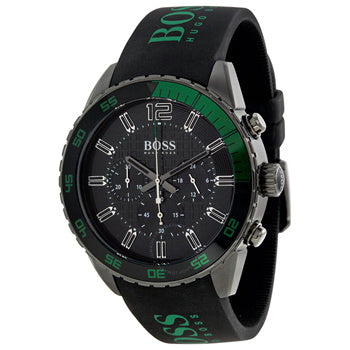  Shop Authentic Hugo Boss Aeroliner Chronograph Black Dial Green Rubber Strap Watch For Men - HB1512847 - Luxxuri