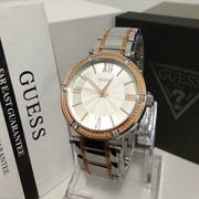  Shop Authentic Guess Park Ave Silver Dial Two Tone Steel Strap Watch for Women - W0636L1 - Luxxuri