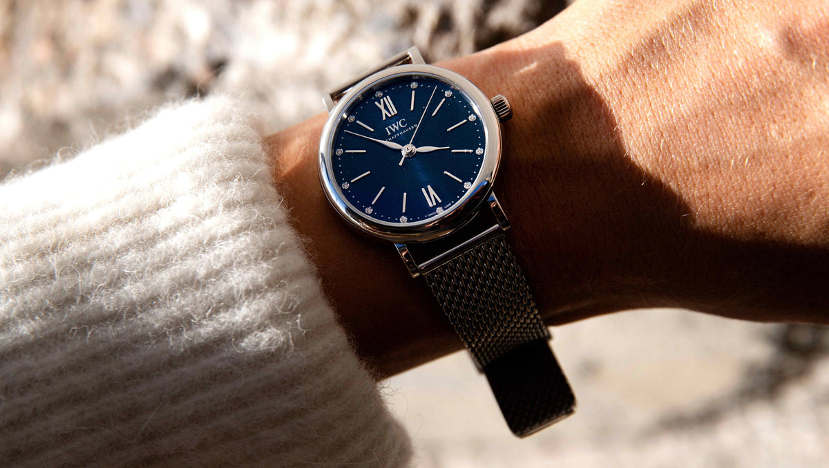  Shop Authentic IWC Portofino Automatic Blue Dial Silver Mesh Bracelet Watch for Women - IW357404 - Luxxuri