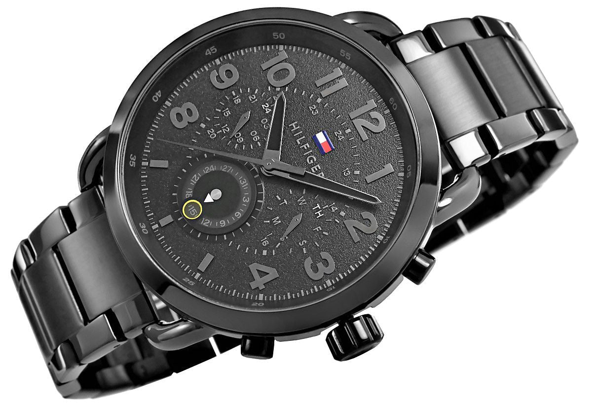  Shop Authentic Tommy Hilfiger Briggs Black Dial Black Steel Strap Watch for Men  - 1791423 - Luxxuri