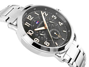  Shop Authentic Tommy Hilfiger Briggs Chronograph Black Dial Silver Steel Strap Watch for Men - 1791422 - Luxxuri