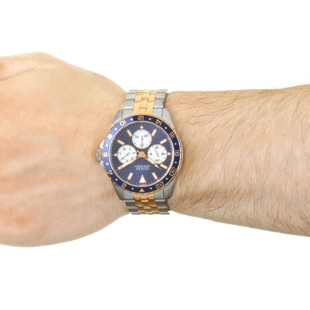  Shop Authentic Guess Odyssey Blue Dial Two Tone Steel Strap Watch For Men - W1107G3 - Luxxuri