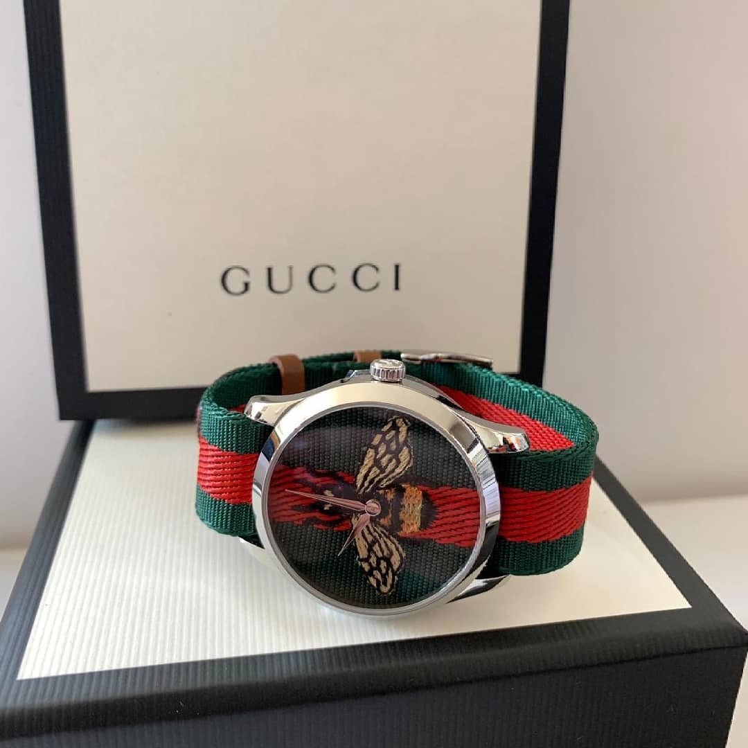  Shop Authentic Gucci Le Marche des Merveilles Red & Green Dial Red & Green Nylon Strap Unisex Watch - YA1264060 - Luxxuri