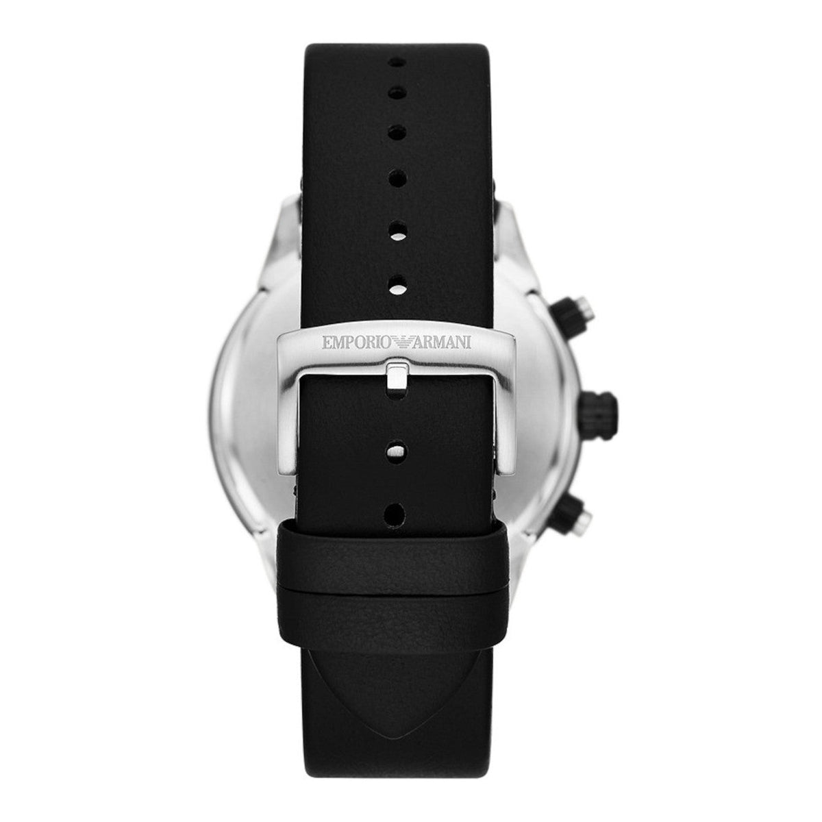  Shop Authentic Emporio Armani Mario Chronograph Blue Dial Black Leather Strap Watch For Men - AR11522 - Luxxuri