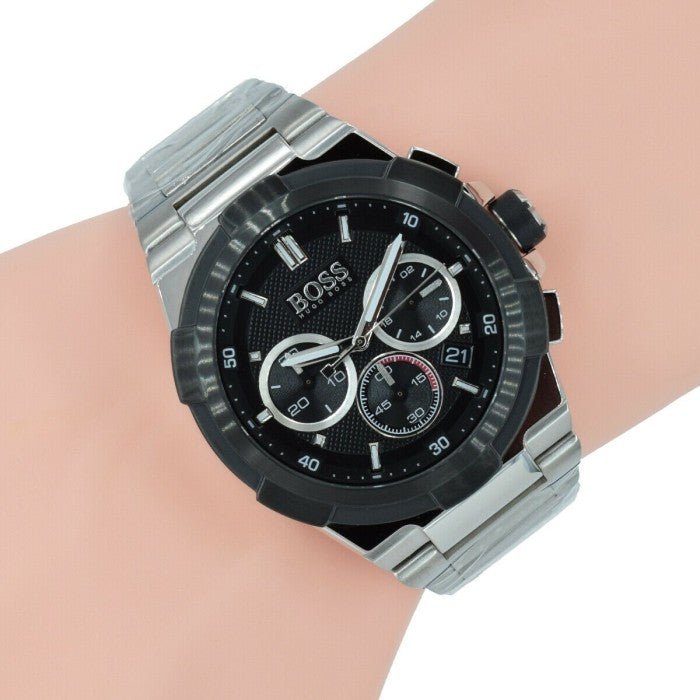  Shop Authentic Hugo Boss Supernova Chronograph Black Dial Silver Steel Strap Watch for Men - 1513359 - Luxxuri