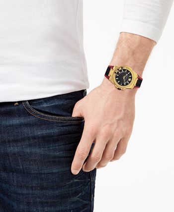  Shop Authentic Versace Chain Reaction Quartz Black Dial Red & Black Rubber Strap Watch for Men - VEDY00319 - Luxxuri