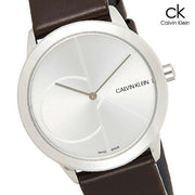  Shop Authentic Calvin Klein Minimal Silver Dial Brown Leather Strap Watch for Men - K3M221G6 - Luxxuri